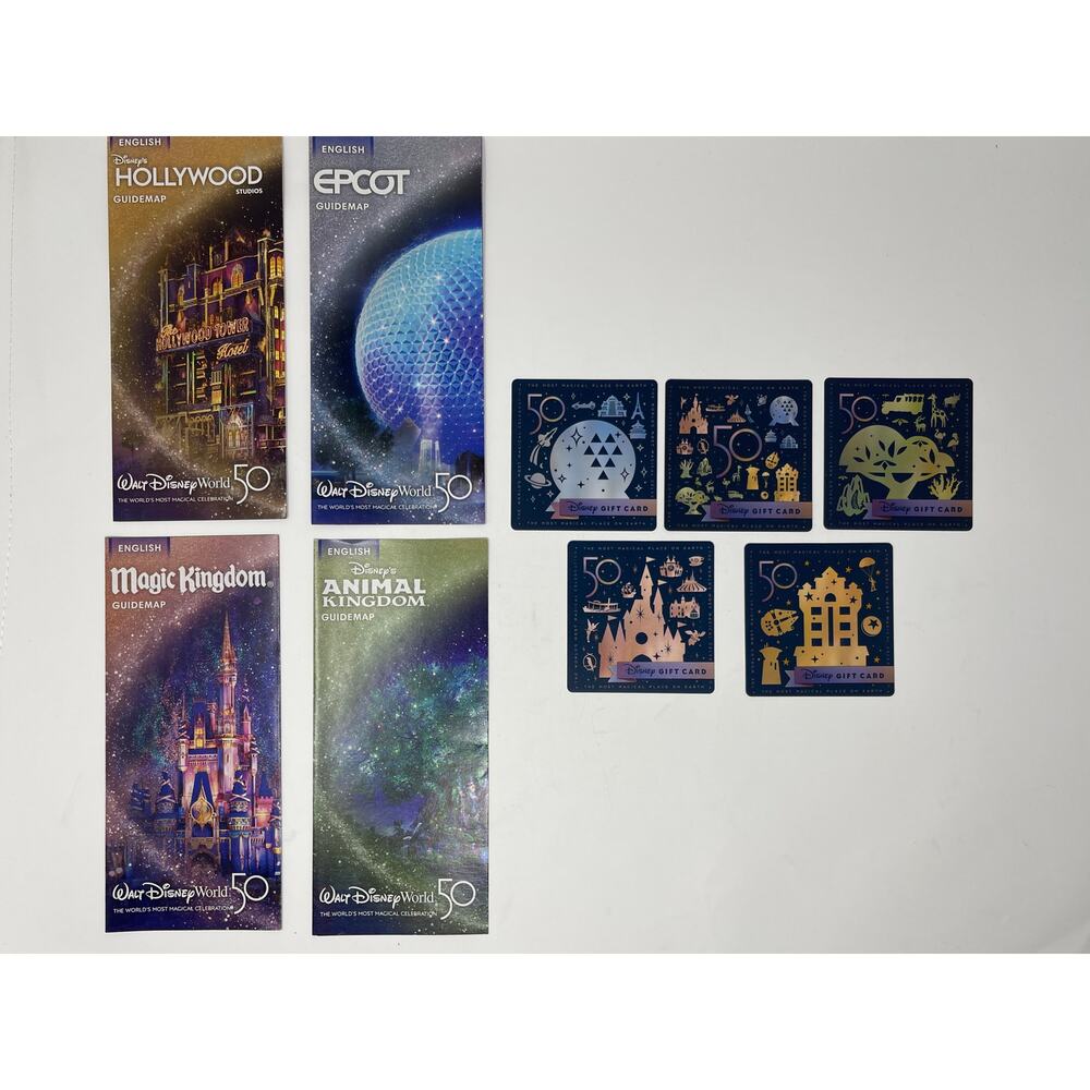 Disney 50th Collectible gift card and Map set